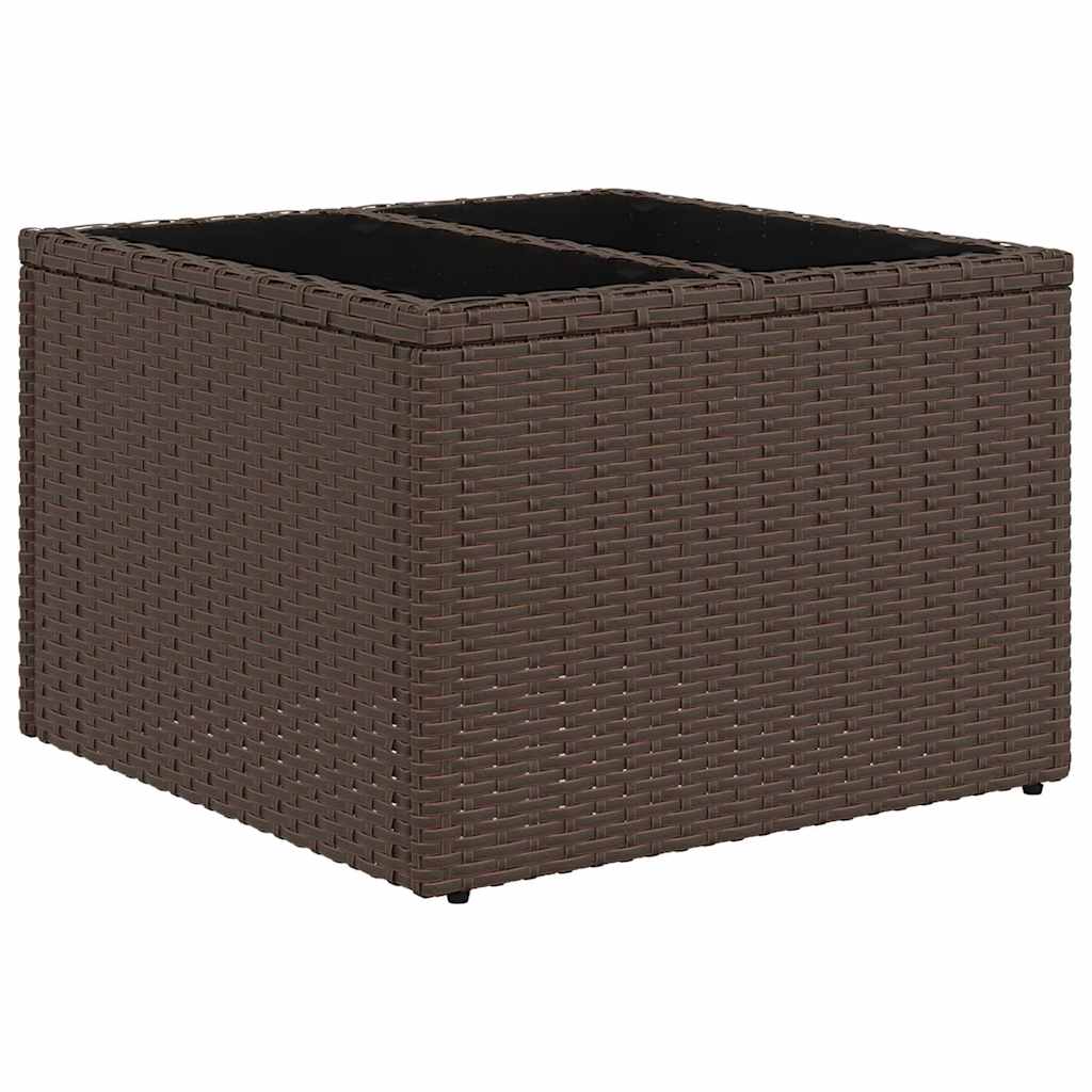 Conjunto de sofá de jardín 7 pcs Beige y Rojo ratán sintético