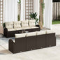 9-piece garden sofa set Beige and grey synthetic rattan