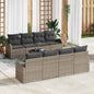 9-piece garden sofa set Beige and grey synthetic rattan
