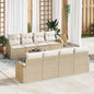 9 Pcs Garden Sofa Set with Cushion Manual Beige and Cream