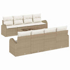 Conjunto de sofá de jardín con cojín Manual 9 pcs Beige y Crema