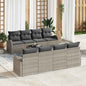 9-piece garden sofa set Beige and grey synthetic rattan