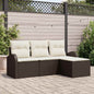 4-Piece Sofa Set Beige and Light Gray Synthetic Rattan