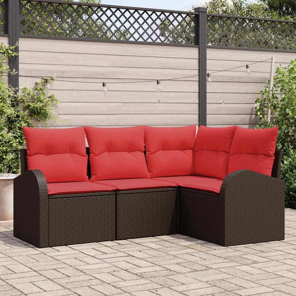 Conjunto de sofás de jardín 11 pcs Beige y blanco crema