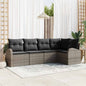 Conjunto de sofás de jardim 5 pcs Bege e vime sintético