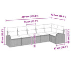 Conjunto de sofás de jardín 6 pcs Beige y ratán sintético