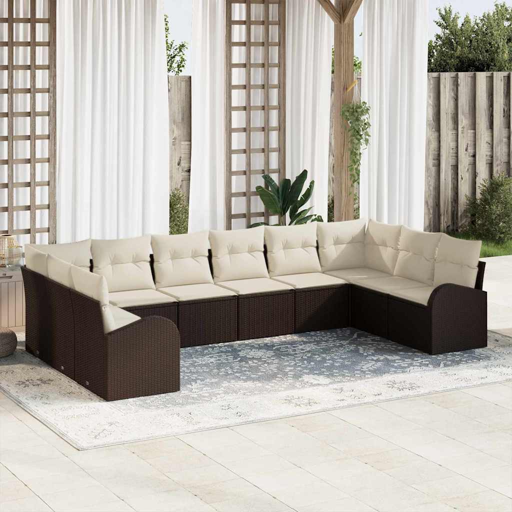 Conjunto de sofá de jardín con cojín 8 pcs gris y azul marino