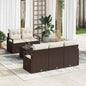 6-piece Beige and Cream Rattan Garden Sofa Set