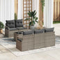 6-piece Beige and Cream Rattan Garden Sofa Set