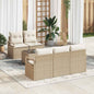 6-piece Beige and Cream Rattan Garden Sofa Set