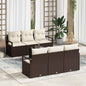 Conjunto de sofá de jardín 7 pcs Beige y Crema ratán sintético