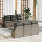 Conjunto de sofá de jardín 7 pcs Beige y Crema ratán sintético