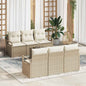Conjunto de sofá de jardín 7 pcs Beige y Crema ratán sintético