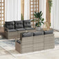 Conjunto de sofá de jardín 7 pcs Beige y Crema ratán sintético