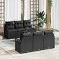 Conjunto de sofá de jardín 7 pcs Beige y Crema ratán sintético