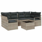 Conjunto de sofá de jardín 7 pcs Gris Claro y Gris Oscuro