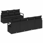 Conjunto de sofá de jardín 8 pcs Negro ratán sintético