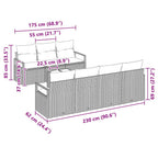Conjunto de sofá de jardín 8 pcs Negro ratán sintético
