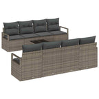 Conjunto de sofá de jardín con cojín 9 pcs Gris ratán sintético