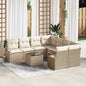 9-piece Light Gray and Dark Gray Synthetic Rattan Sofa Set