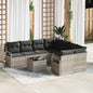 9-piece Light Gray and Dark Gray Synthetic Rattan Sofa Set