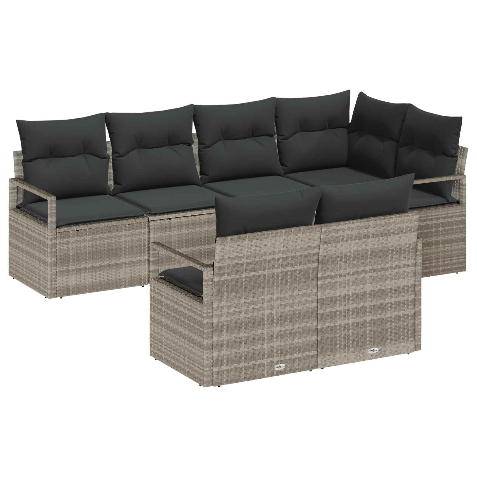 Conjunto de sofás de jardín 7 pcs Beige y ratán sintético
