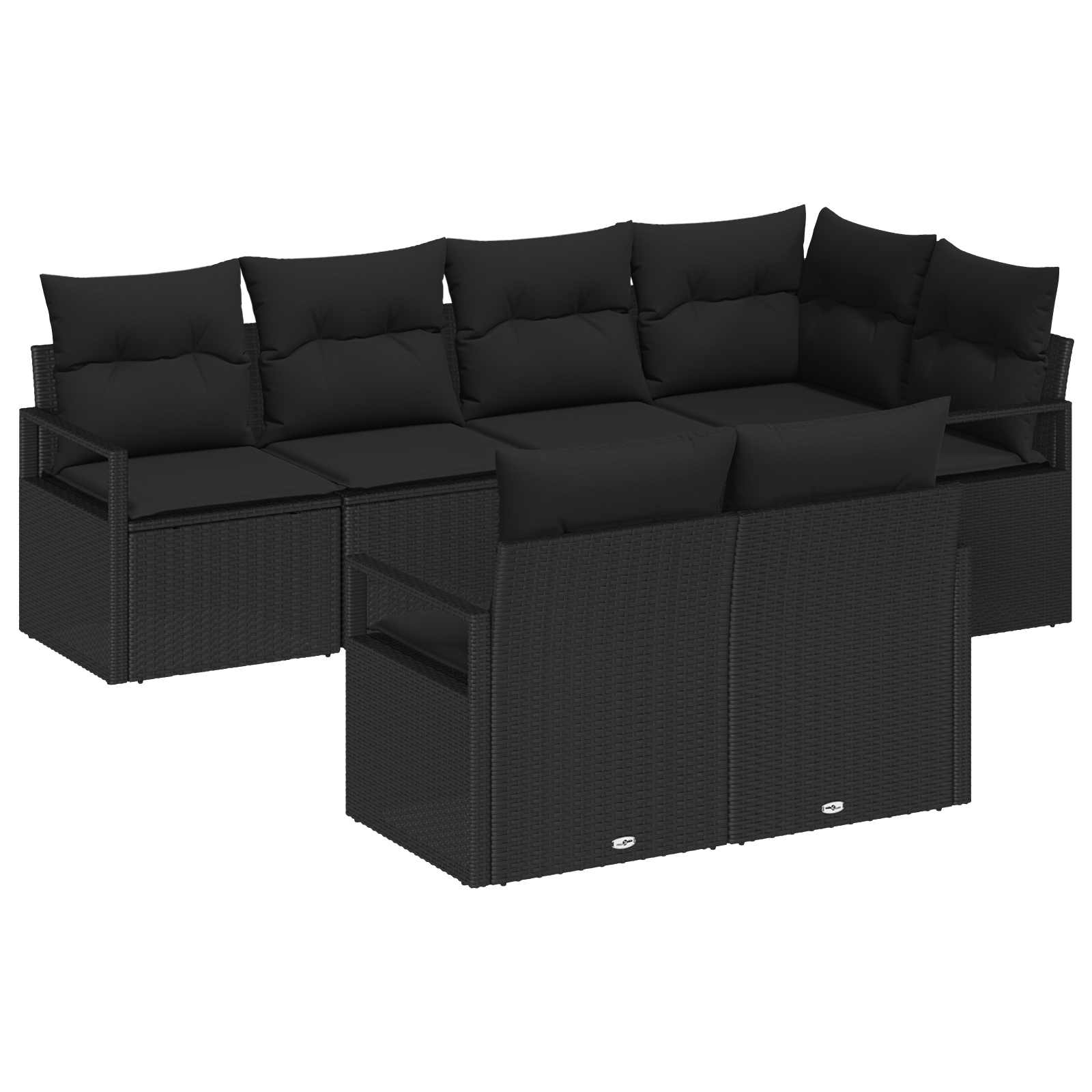 Conjunto de sofás de jardín 7 pcs Beige y ratán sintético