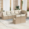 Conjunto de sofás de jardín 8 pcs Beige y ratán sintético