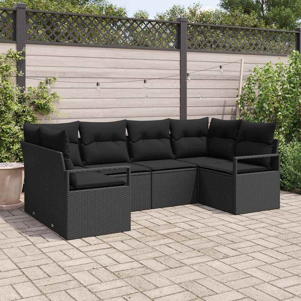 Conjunto de sofás de jardín 5 pcs Beige y ratán sintético