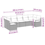 Conjunto de sofás de jardín 7 pcs Beige y ratán sintético