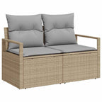 Conjunto de sofás de jardín 10 pcs Beige y ratán sintético