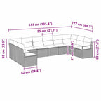 Conjunto de sofás de jardín 10 pcs Beige y ratán sintético