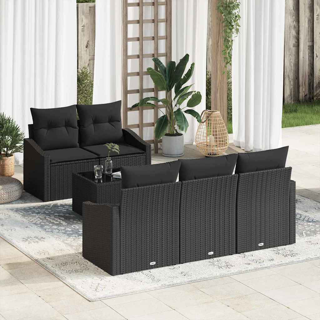Conjunto de Sofá de 6 peças Cinzento Claro e Cinzento Escuro vime sintético