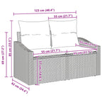Conjunto de sofás de jardín 6 pcs Gris y marino ratán sintético
