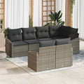 Conjunto de sofás de jardín 7 pcs Gris ratán sintético