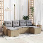 Conjunto de Comedor de Jardín 6 pcs Beige y Gris Claro