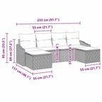 Conjunto de Comedor de Jardín 6 pcs Beige y Gris Claro