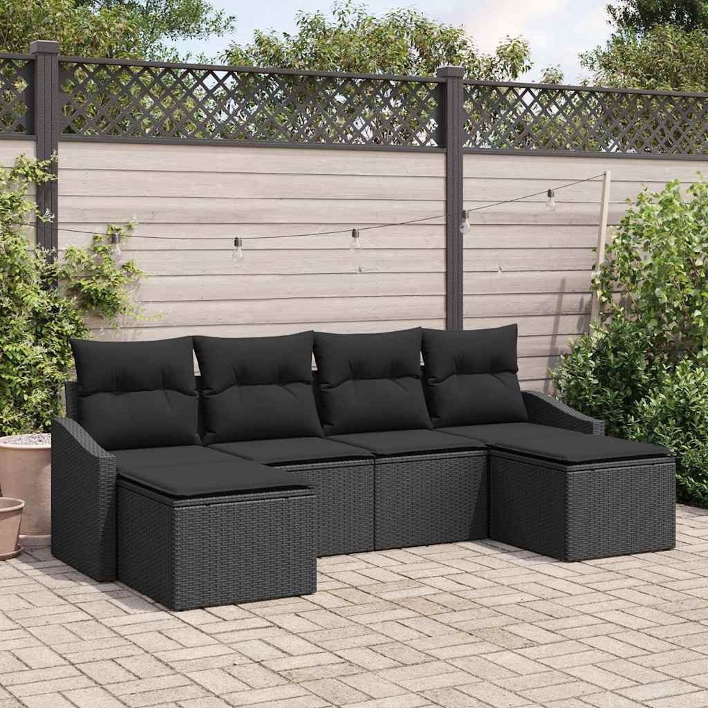 Conjunto de Comedor de Jardín con cojín 6 pcs Beige y Crema