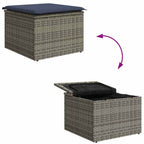 Conjunto de sofá de jardín 6 pcs Gris y marino ratán sintético