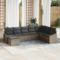 Conjunto de sofá de jardín con cojín 8 pcs Gris ratán sintético