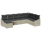 Conjunto de sofá de jardín 8 pcs Gris Claro ratán sintético