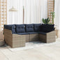 6-piece garden sofa set in grey and navy blue
