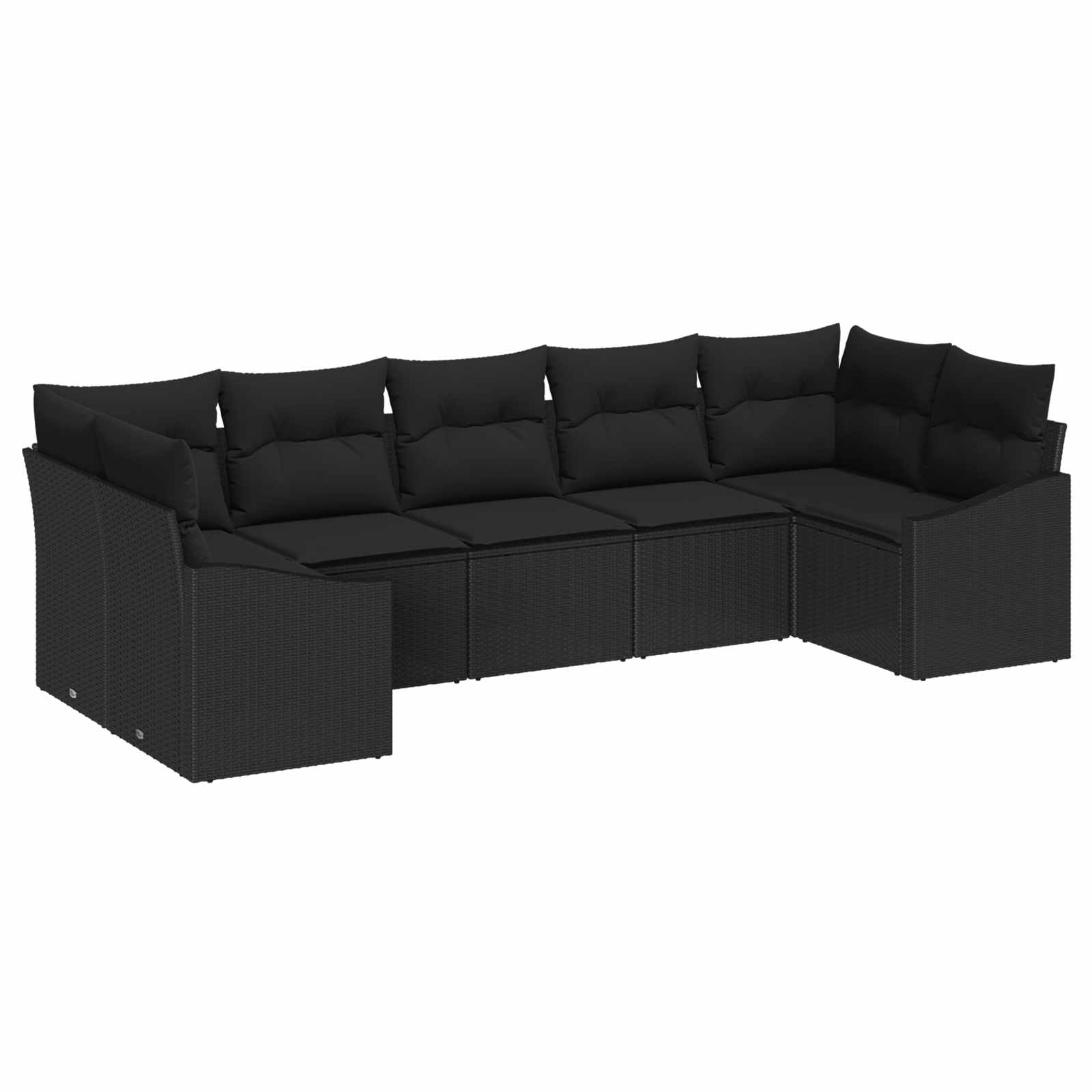 Conjunto de sofás de jardín 7 pcs Marrón y crema