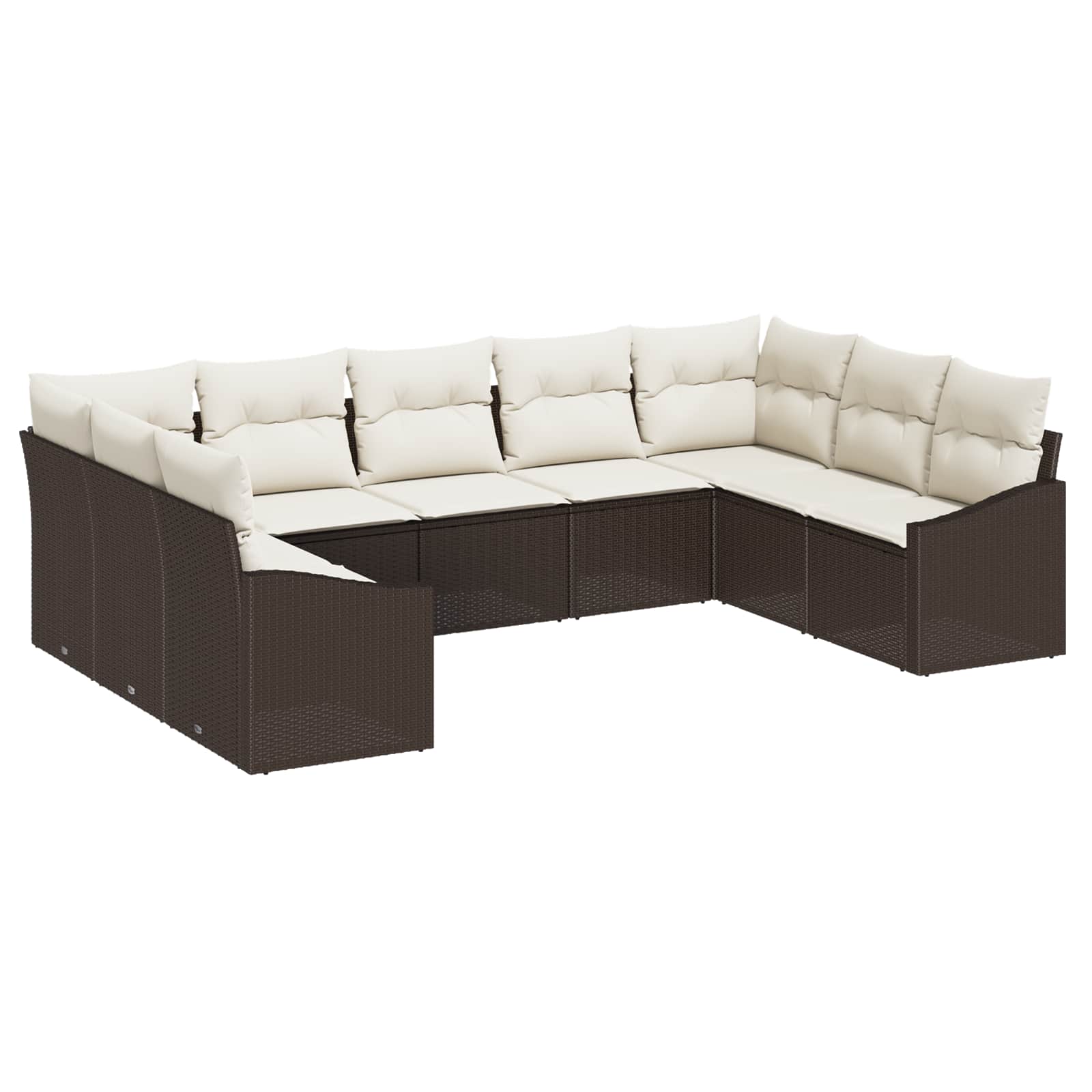 Conjunto de sofás de jardim 9 peças Vime PE cinzento