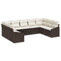 9-piece Garden Sofa Set Grey Poly Rattan