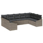 9-piece Garden Sofa Set Grey Poly Rattan