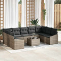 Conjunto de sofás de jardín Gris Claro ratán sintético