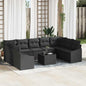 Conjunto de sofás de jardim cinzento claro vime sintético