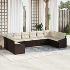Conjunto de sofás de jardín 10 pcs Beige y Crema