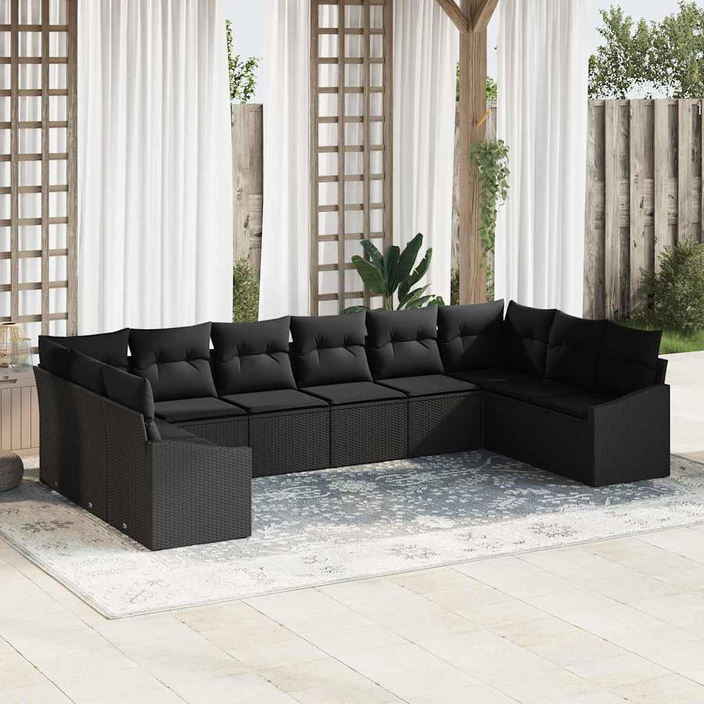 Conjunto de sofás de jardín 10 pcs Beige y Crema